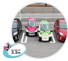 駐車スペースもこんなに小さい!